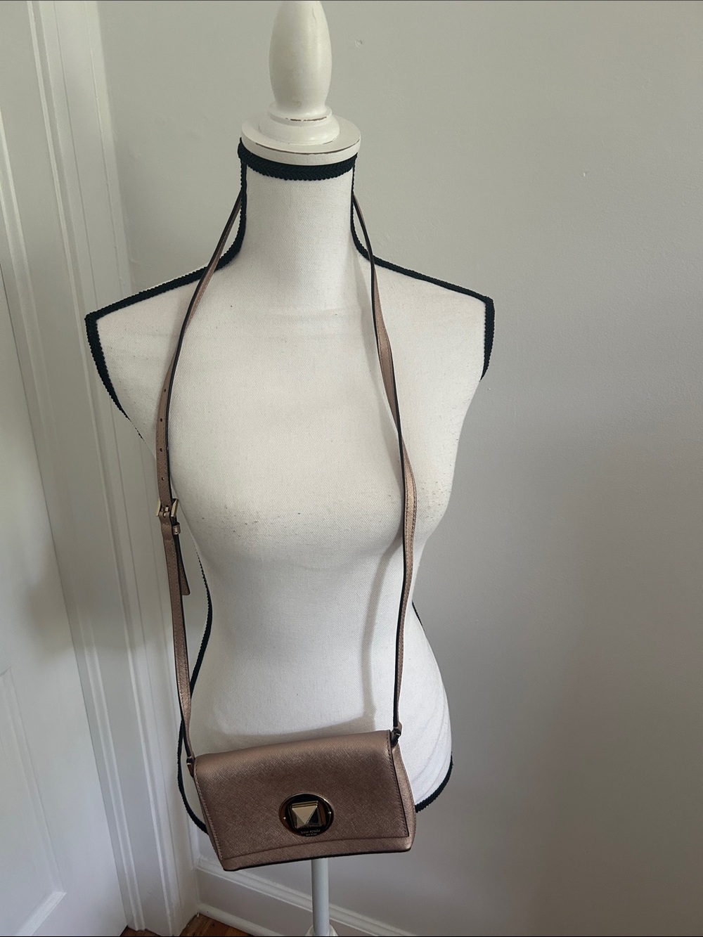 Kate Spade Metallic Rose Gold Crossbody Shoulder Bag